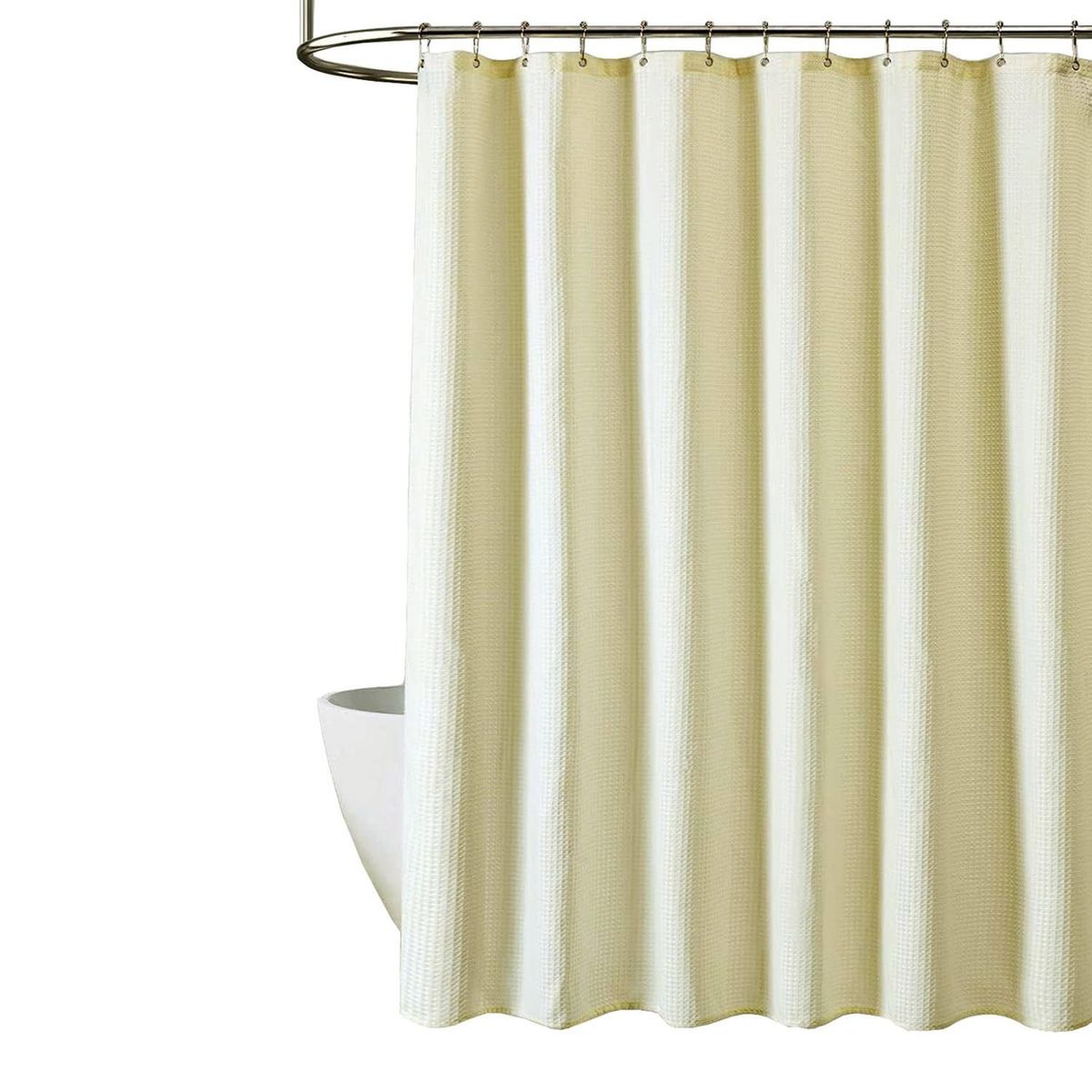 CASATUA - Cortina Baño Ducha Impermeable CasaTua Con Iman y Forro - Crema