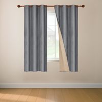 Cortina Blackout 100% 2 Paños 107x160cm Textura Lino - Gris oscuro