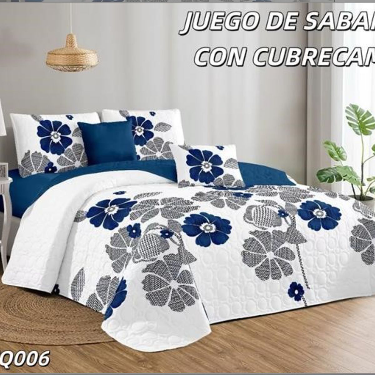 GENERICO - Cubrecama Quilt De Verano + Juego De Sabanas 2 Plazas