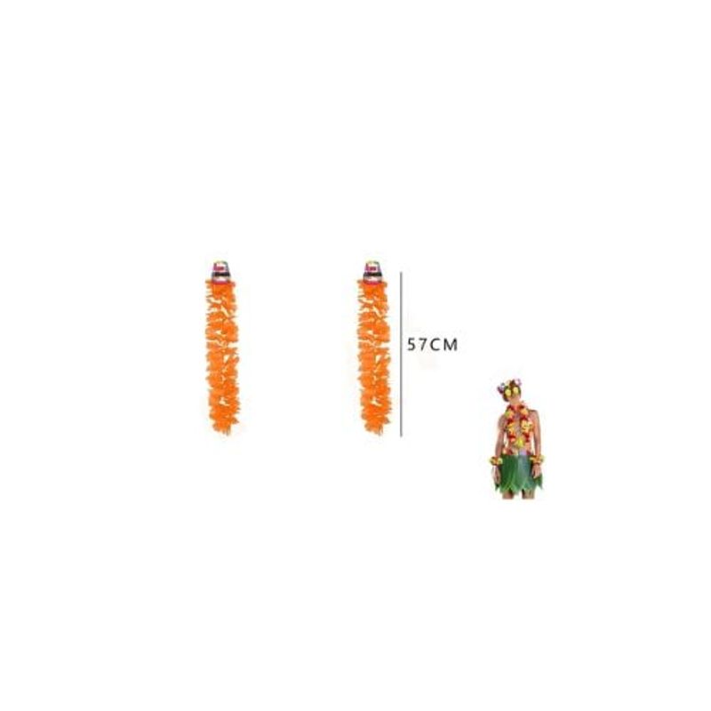GENERICO - Collar Hawaiano Naranja 57 Cm