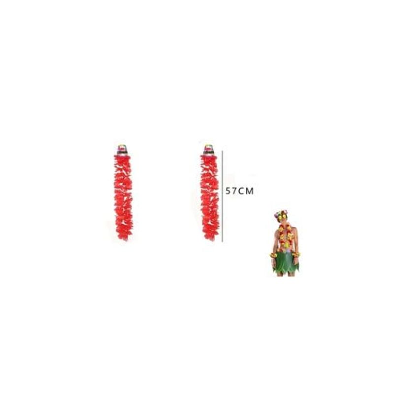 GENERICO - Collar Hawaiano Rojo 57 Cm