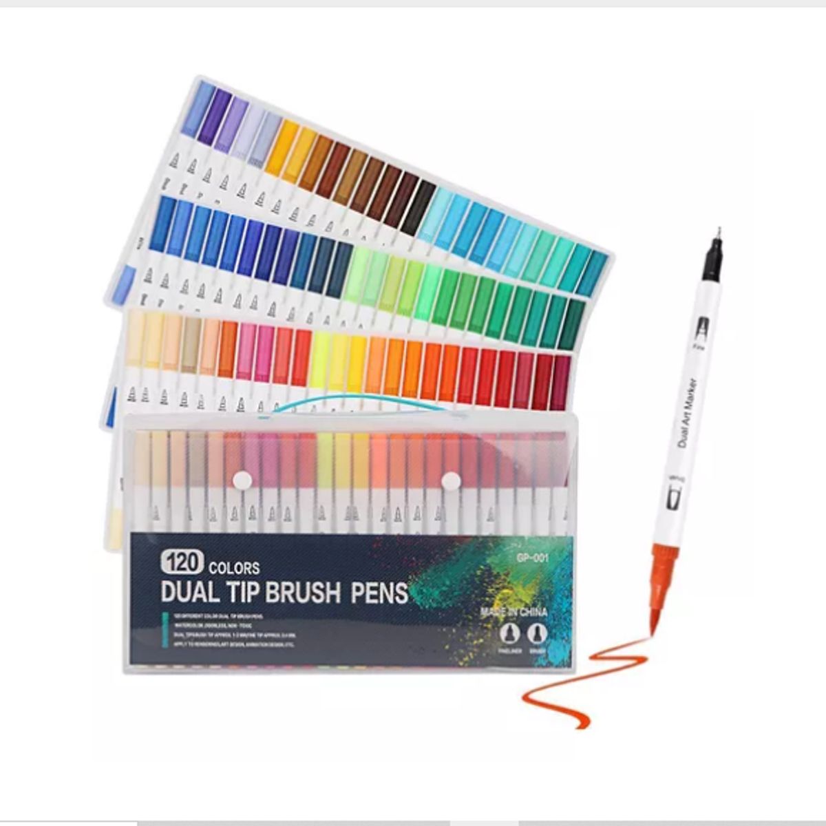 GENERICO - Plumones Pincel Brush 120 Colores Marcadores Doble Punta