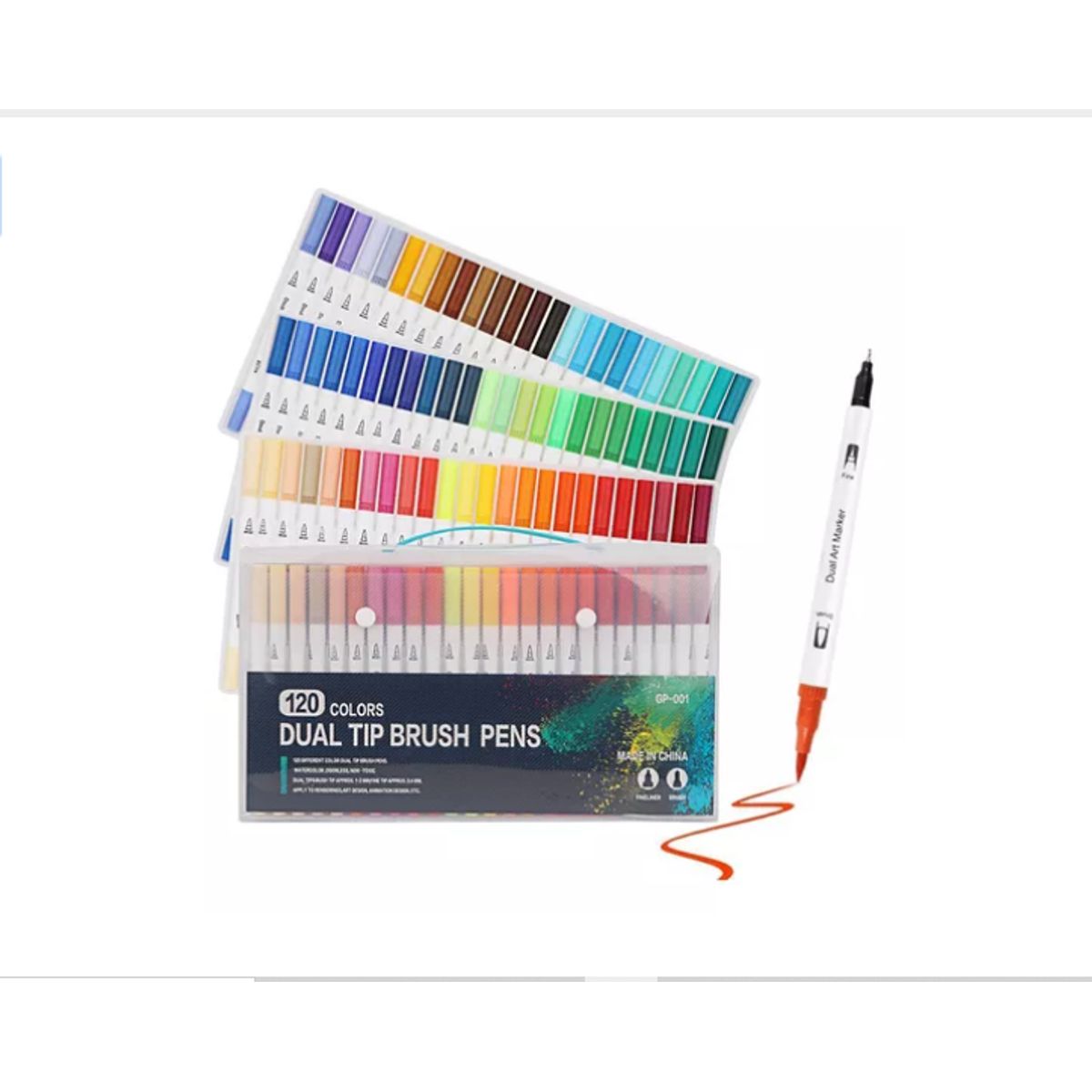 GENERICO - Plumones Pincel Brush 120 Colores Marcadores Doble Punta