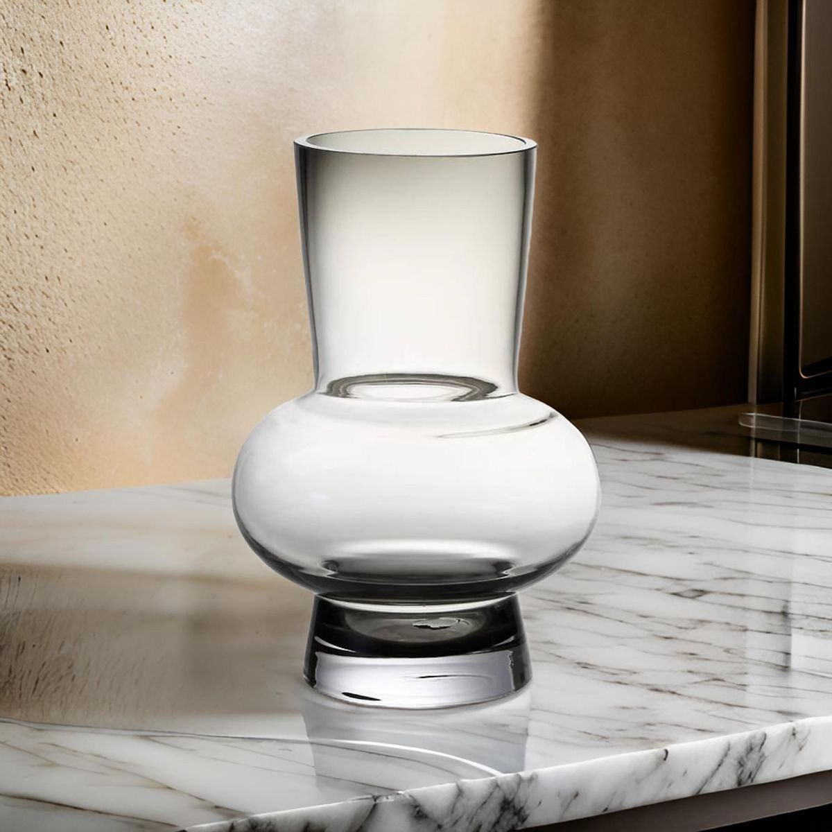 GENERICO - Florero Elegante De Vidrio Cristal Premium Tono Oscuro