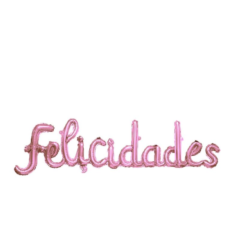 GENERICO - GLOBO METALICO FELICIDADES CURSIVO ROSE GOLD X1 UNI