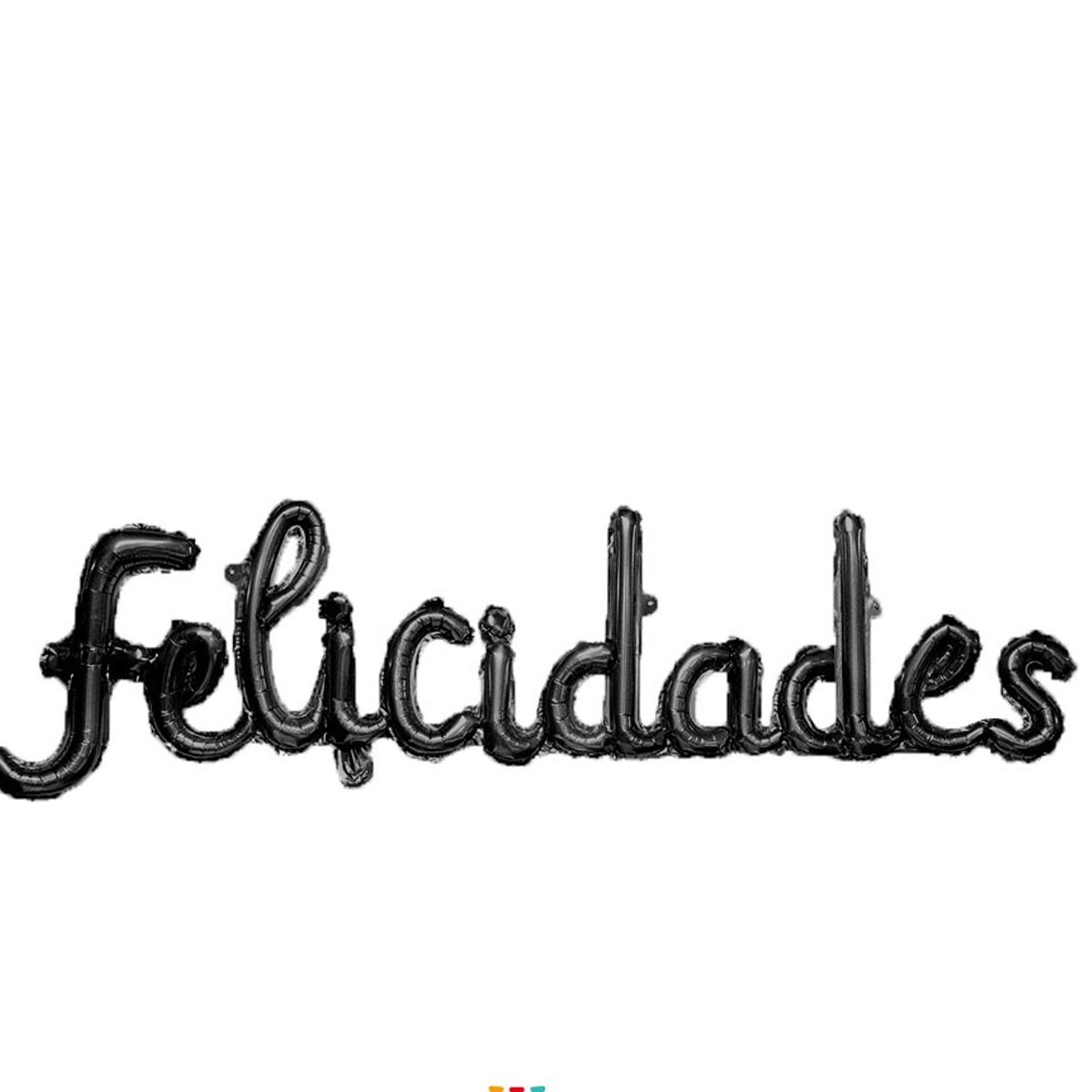 GENERICO - GLOBO METALICO FELICIDADES CURSIVO NEGRO X1 UNI