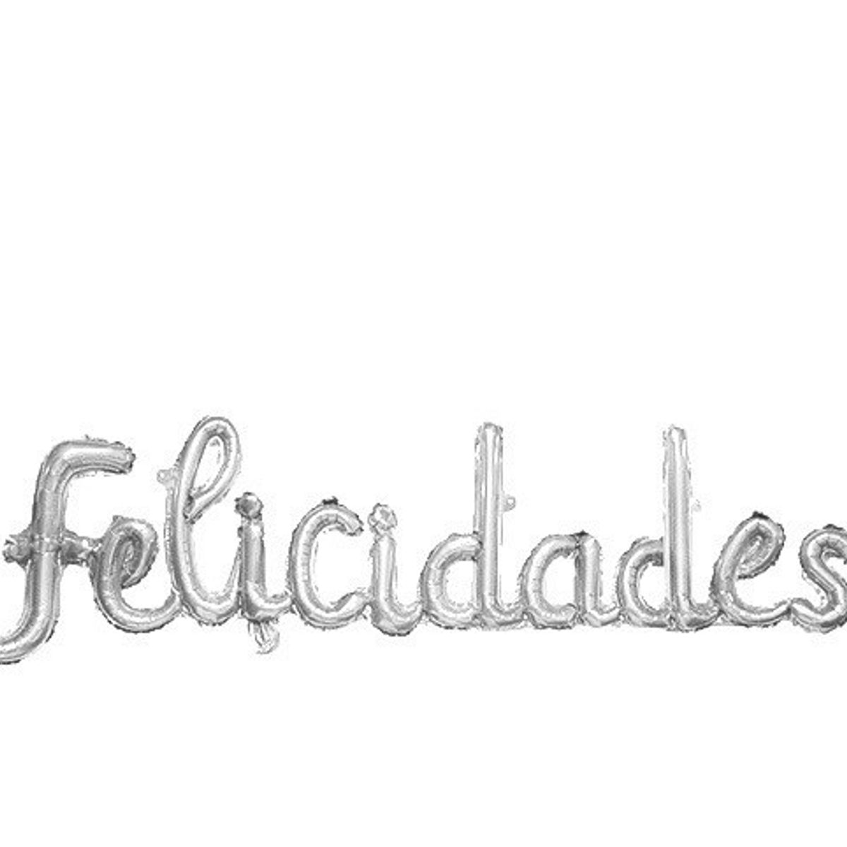GENERICO - GLOBO METALICO FELICIDADES CURSIVO PLATEADO X1 UNI