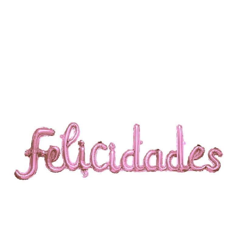 GENERICO - GLOBO METALICO FELICIDADES CURSIVO ROSE GOLD X1 UNI