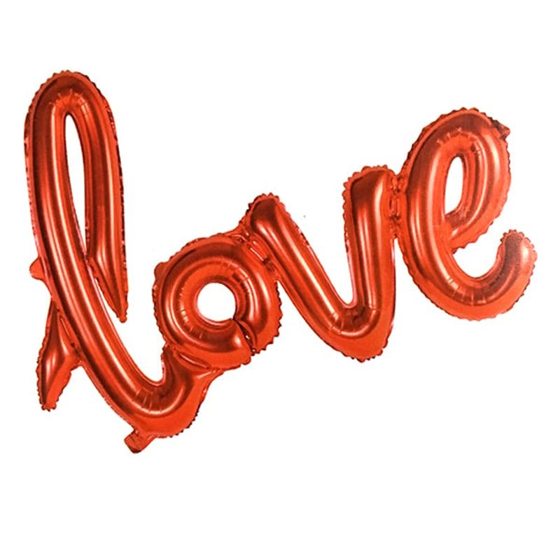 GENERICO - GLOBO METALICO LOVE CURSIVO ROJO X1 UNI