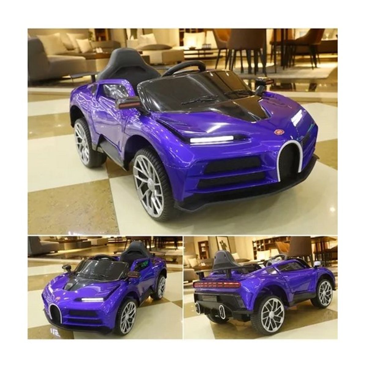 JUGUETON - Auto Batería Tipo Bugatti Cinquecento Eléctrico Azul