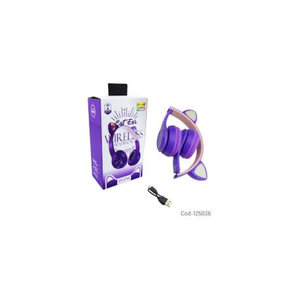 GENERICO - Audífonos Orejas De Gato  - MORADO