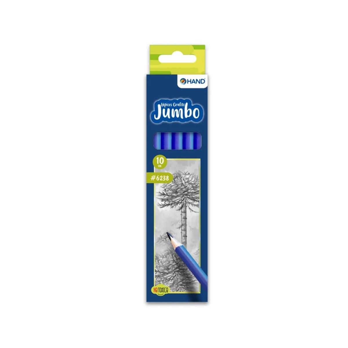 HAND - Lapices Grafito Jumbo Triangular 2hb 10 Unidades Hand