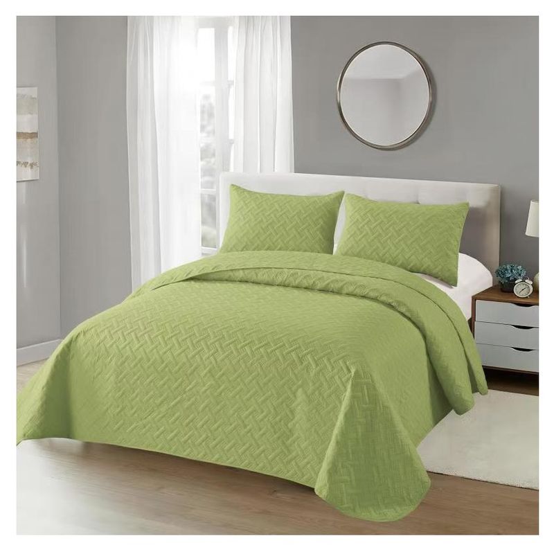 COMPRAPO - Cubrecama Quilt Relieve 2 Plazas + 2 Fundas Pistacho