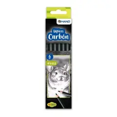 HAND - Lapices Carbon 6 Unid 2 Hard, 2 Medium, 2 Soft.