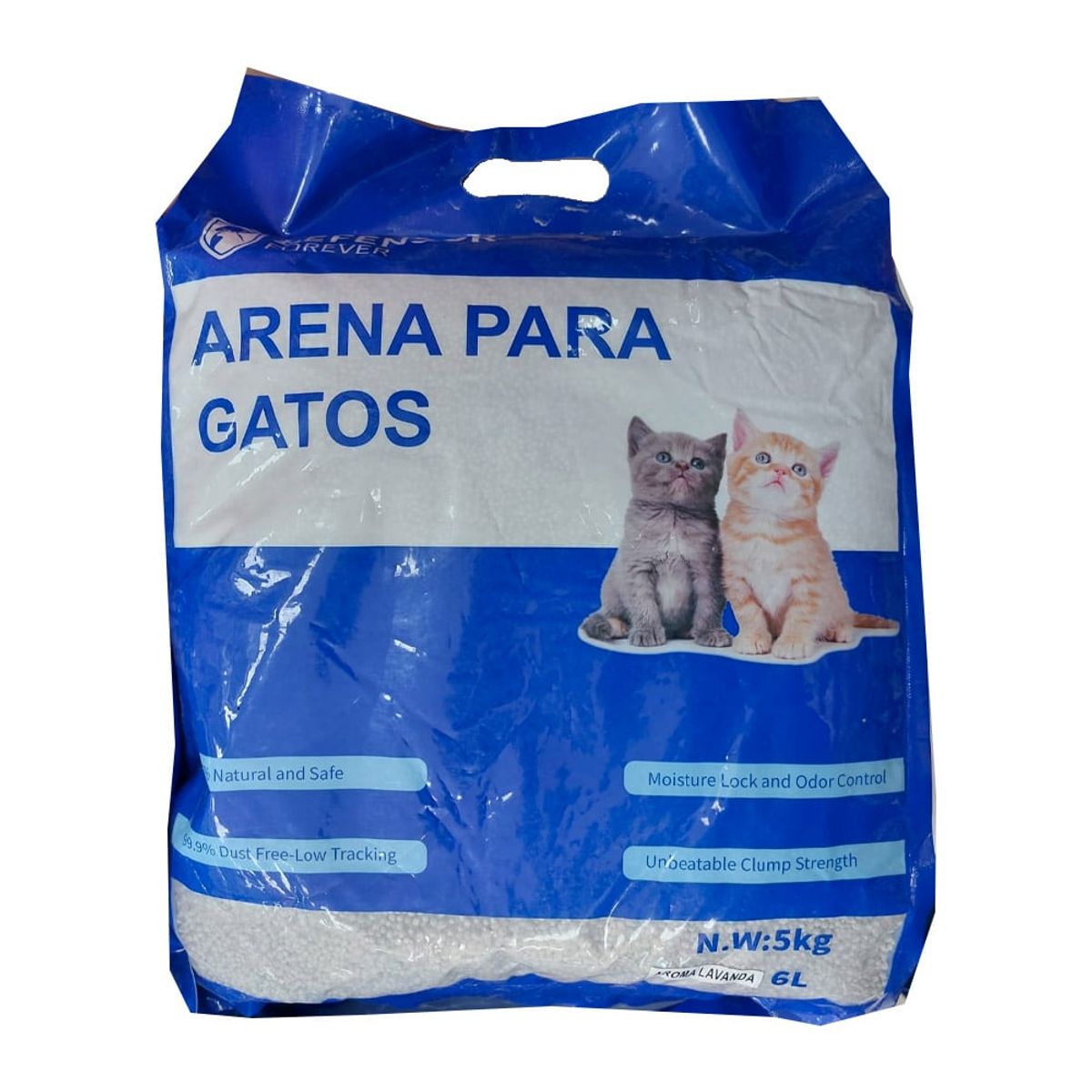 DEFENSOR FOREVER - Arena Sanitaria Para Gatos Aglutinante 5 Kilos