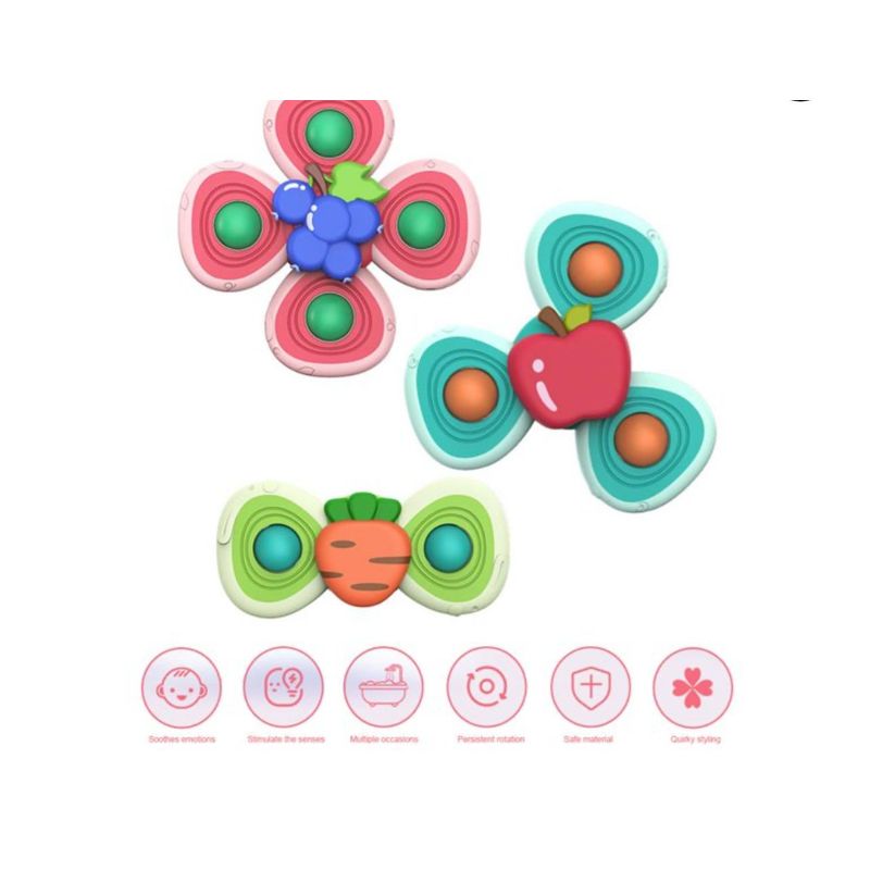 GENERICO - Juguetes Sensorial Giratorios Spinner Con Ventosa frutas