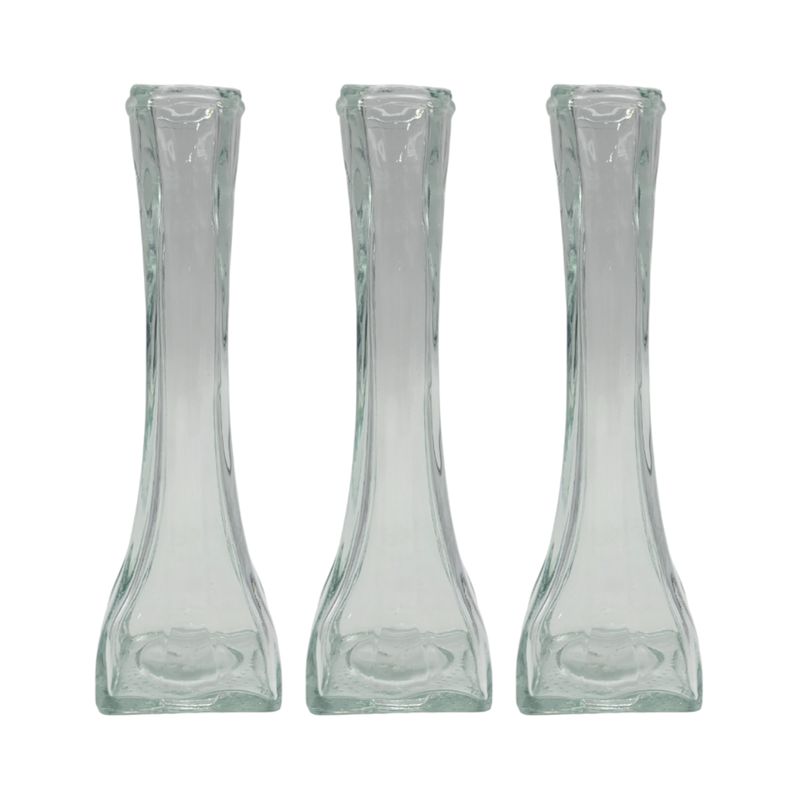 GENERICO - Set 3 Floreros Decorativos De Vidrio Pequeño Transparente