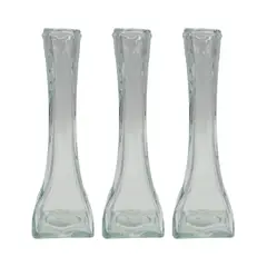 GENERICO - Set 3 Floreros Decorativos De Vidrio Pequeño Transparente