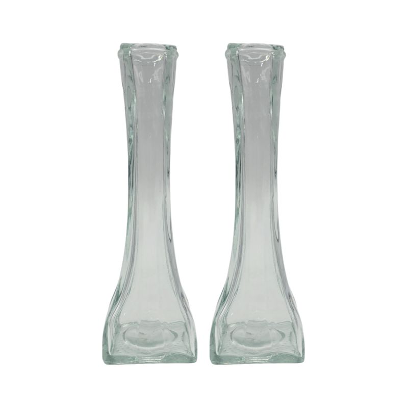 GENERICO - Set 2 Floreros Decorativos De Vidrio Pequeño Transparente