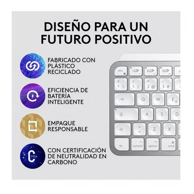 Imagen 2 del producto Teclado Bluetooth Master Series Mx Keys Mini Qwerty Blanco