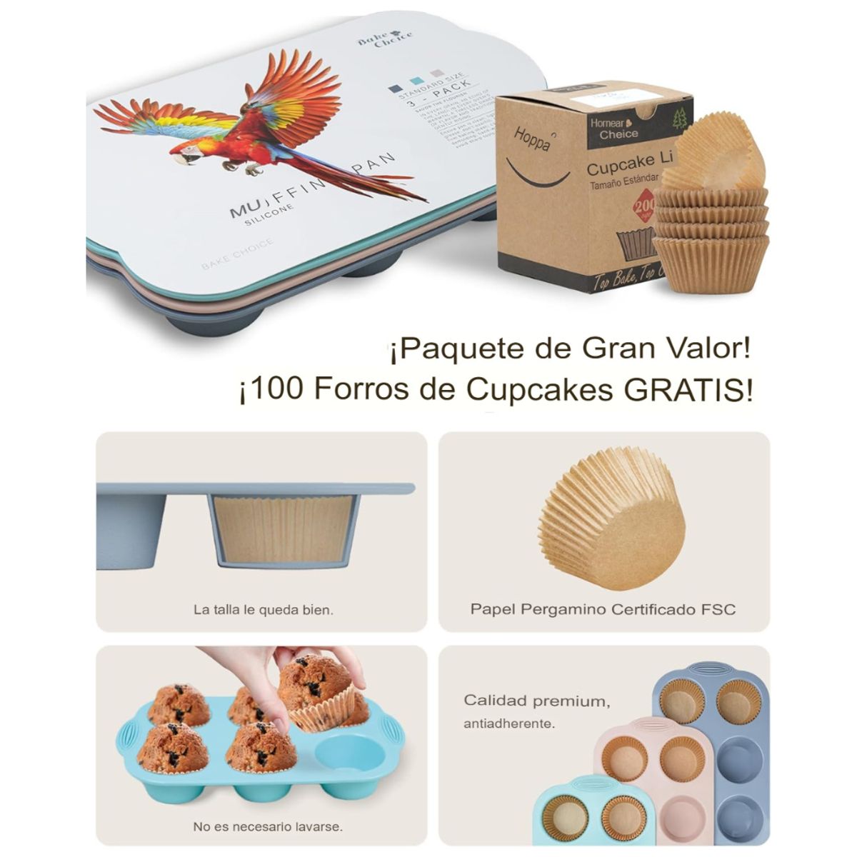 GENERICO - Moldes 6 Espacios Circulo para Cupcakes