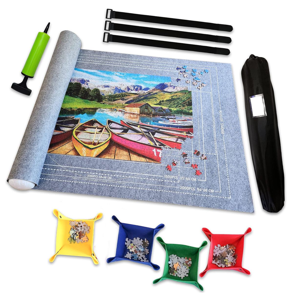 KUANGYE - Kit De Alfombrillas Mat Para Puzzles Storage De 2000 Piezas