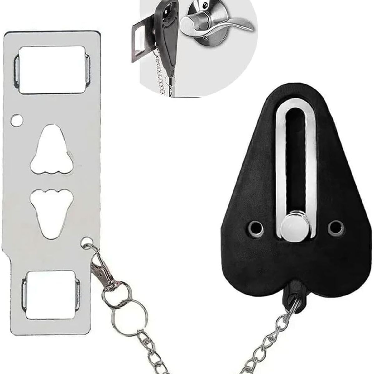 KUANGYE - Seguro Cerradura Puerta Seguridad Portatil Privacidad Negro