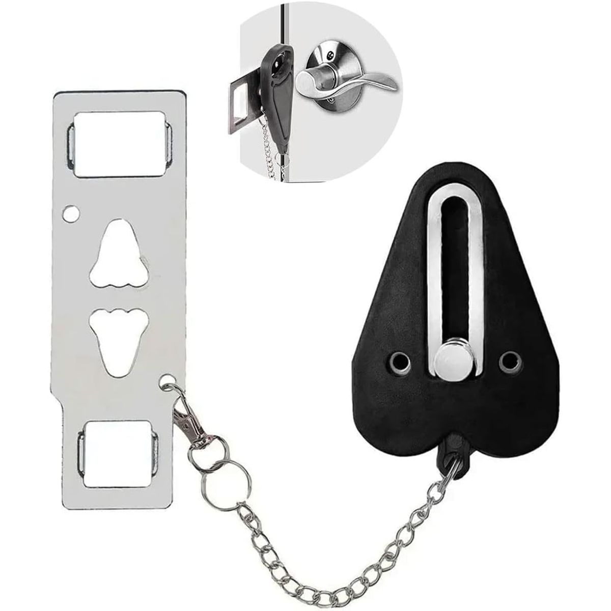 KUANGYE - Seguro Cerradura Puerta Seguridad Portatil Privacidad Negro