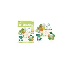 GENERICO - Set De Globos Látex De Dinosaurios Con Fondo 25pcs
