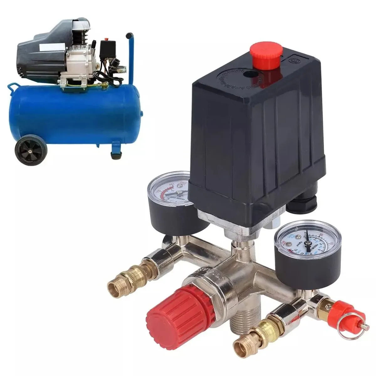 KUANGYE - Manifold Para Compresor De Aire Interruptor Válvula Presión