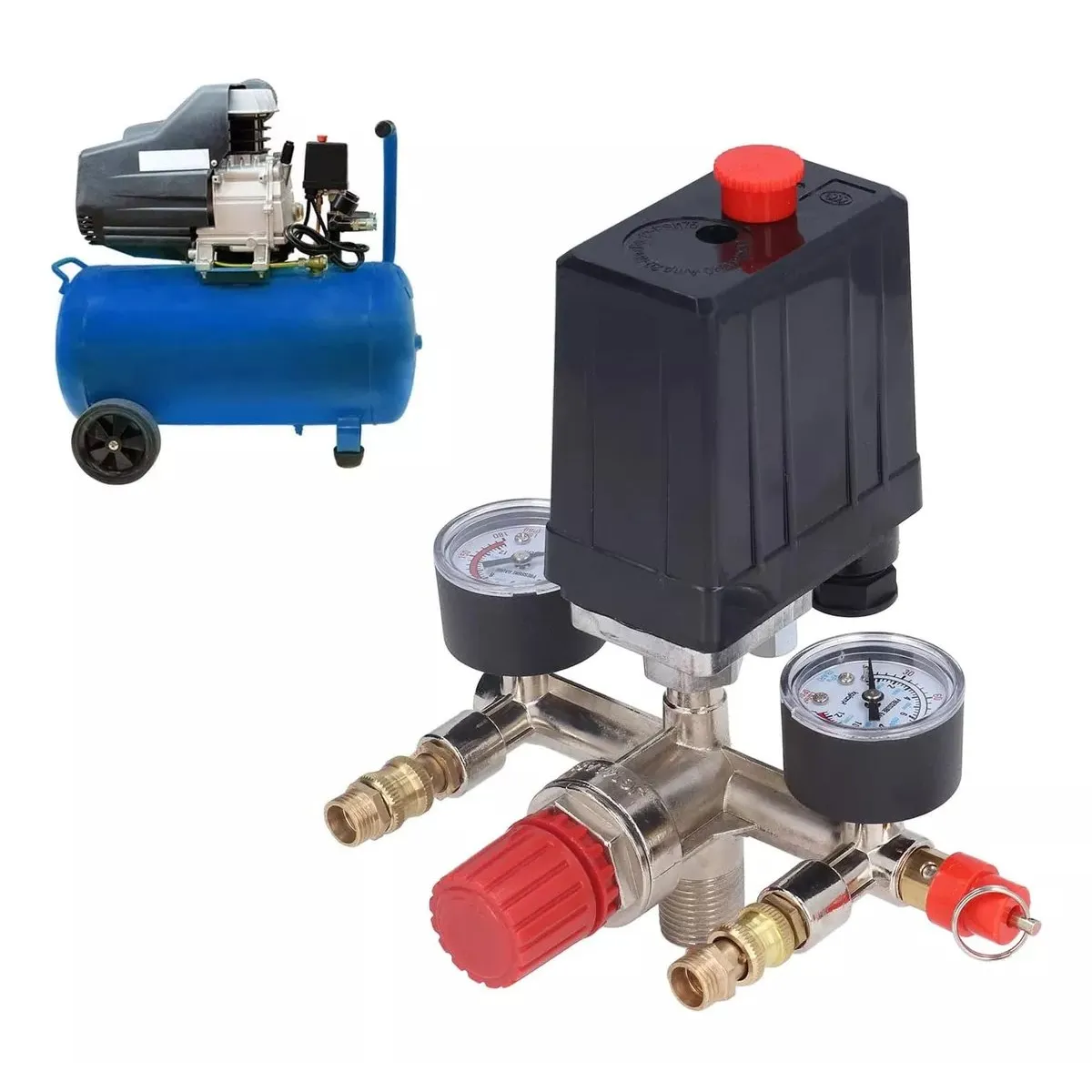 KUANGYE - Manifold Para Compresor De Aire Interruptor Válvula Presión