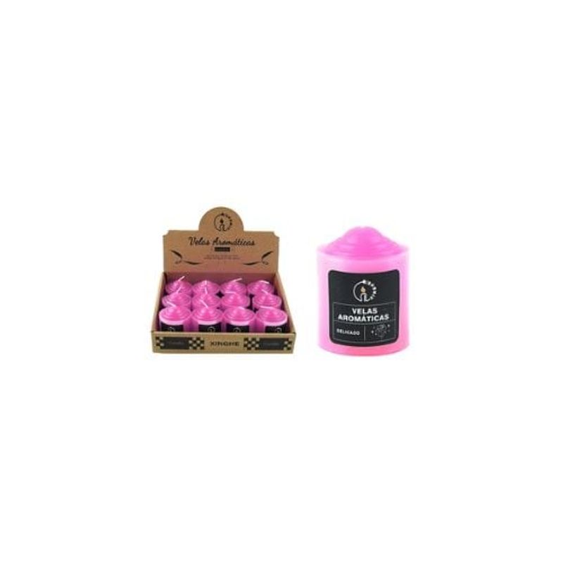 GENERICO - Vela Aromática Pilar Rosado 4x6cm 85g