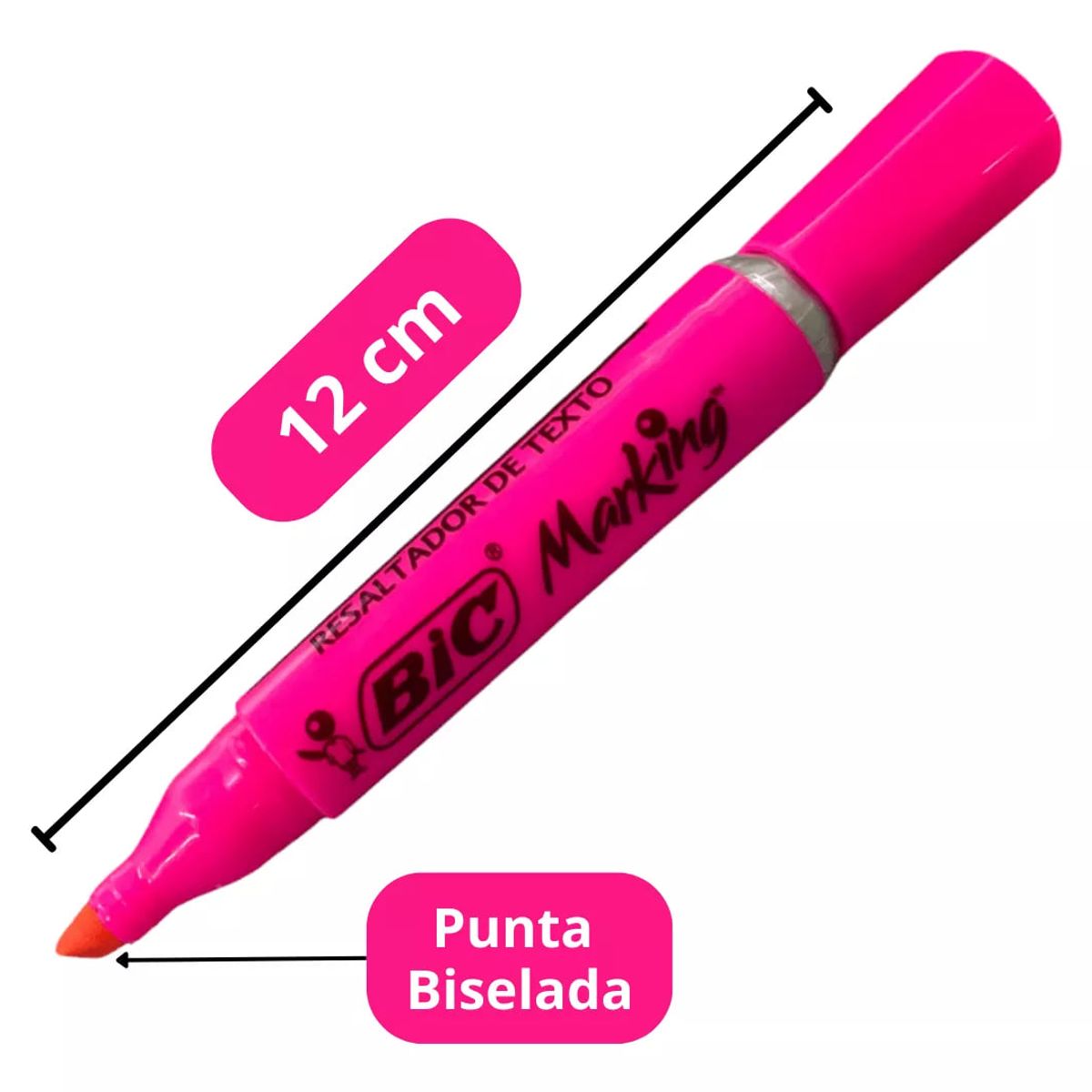 GENERICO - Resaltador BIC Marking Biselado Fluorescente 1 Unidad