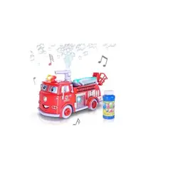 GENERICO - Lanza Burbujas Camión De Bombero Luz Sonido Juego Niños