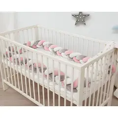 GENERICO - Trenza protector cuna 3mts Rosa