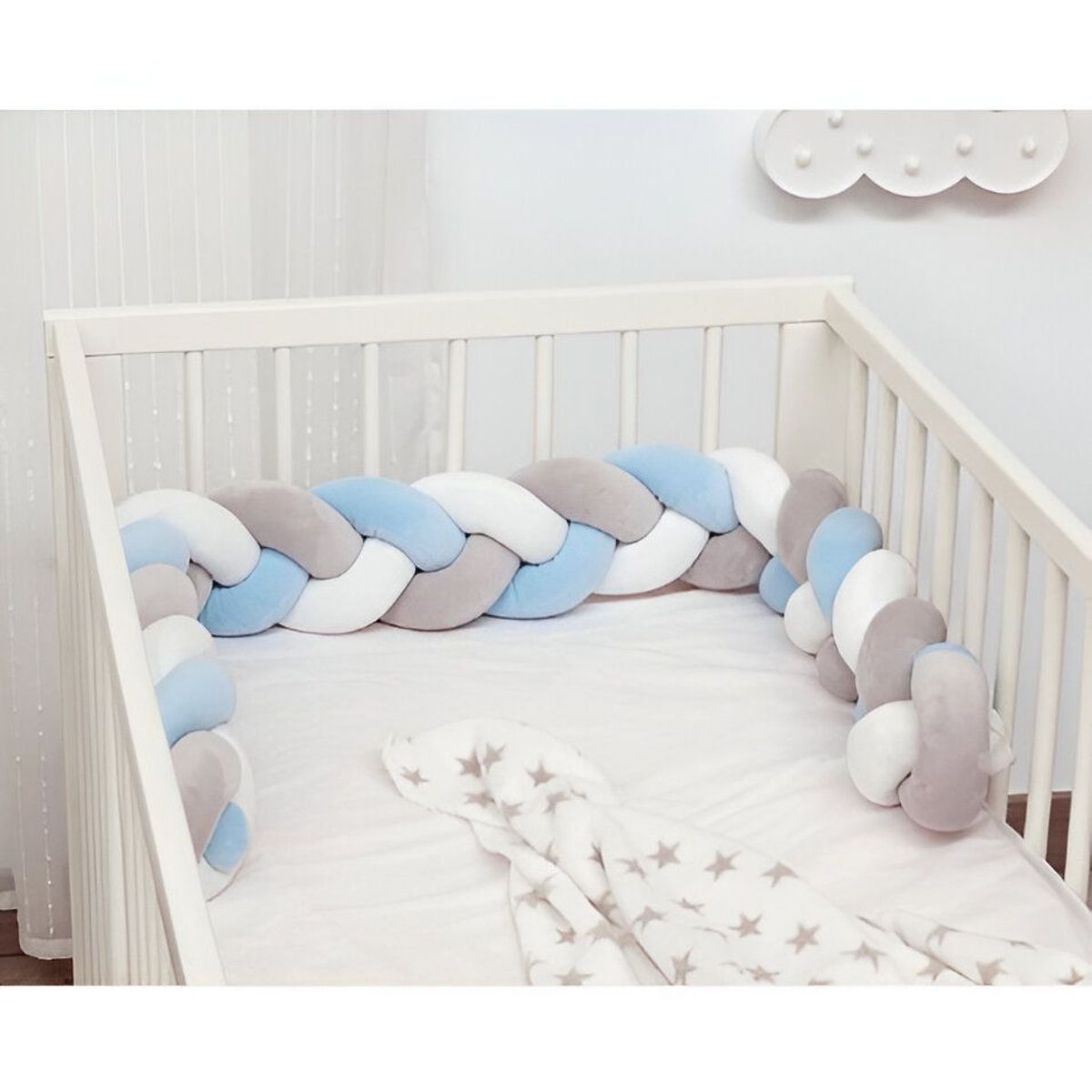 GENERICO - Trenza protector cuna 3mts Azul