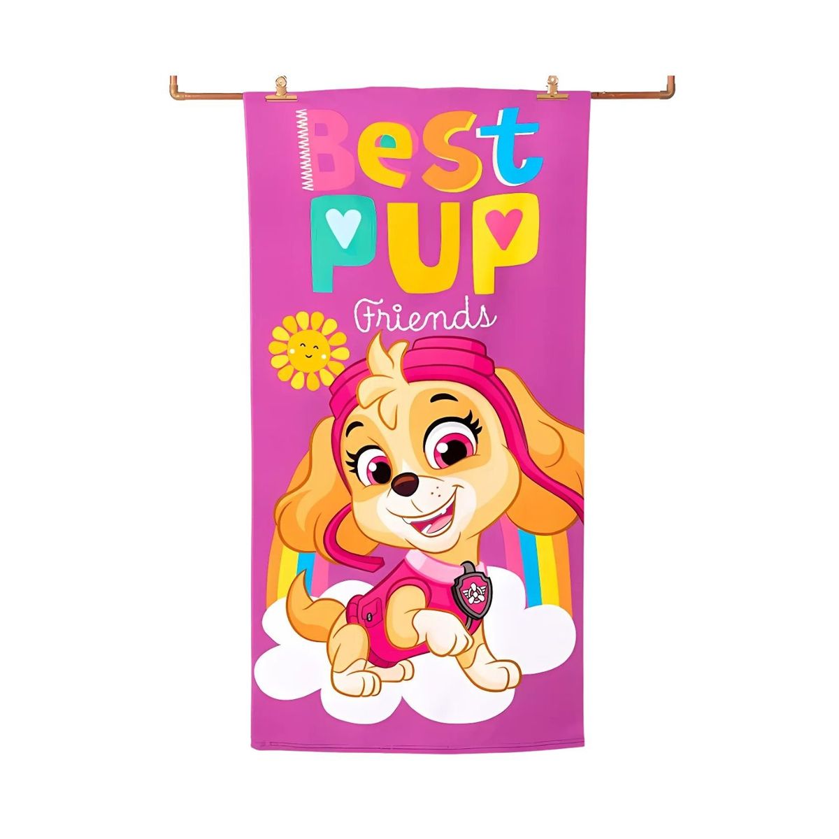 GENERICO - Pack Bolso Toalla 70x140cm Dibujo Animado Cachorra Superheroe.