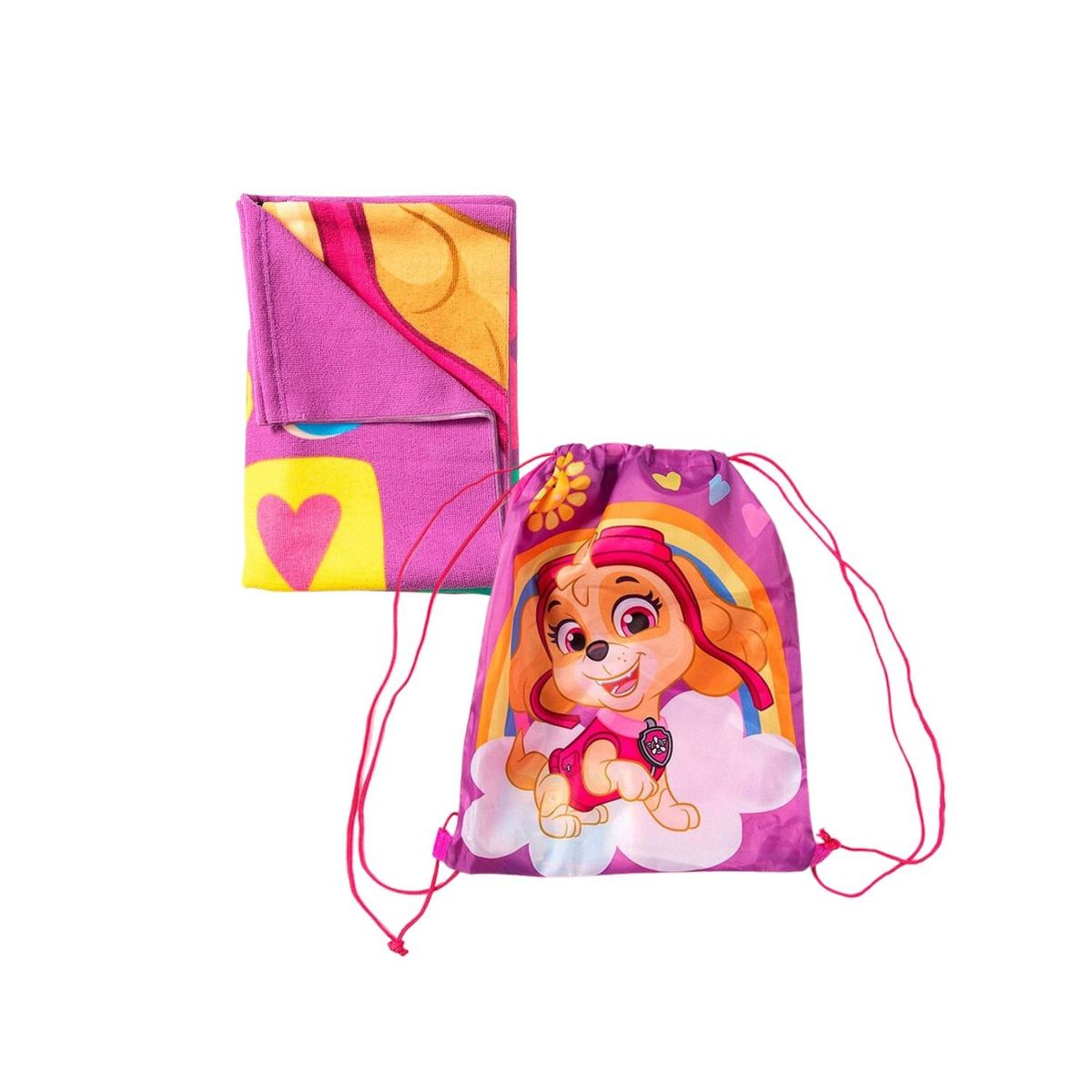 GENERICO - Pack Bolso Toalla 70x140cm Dibujo Animado Cachorra Superheroe.