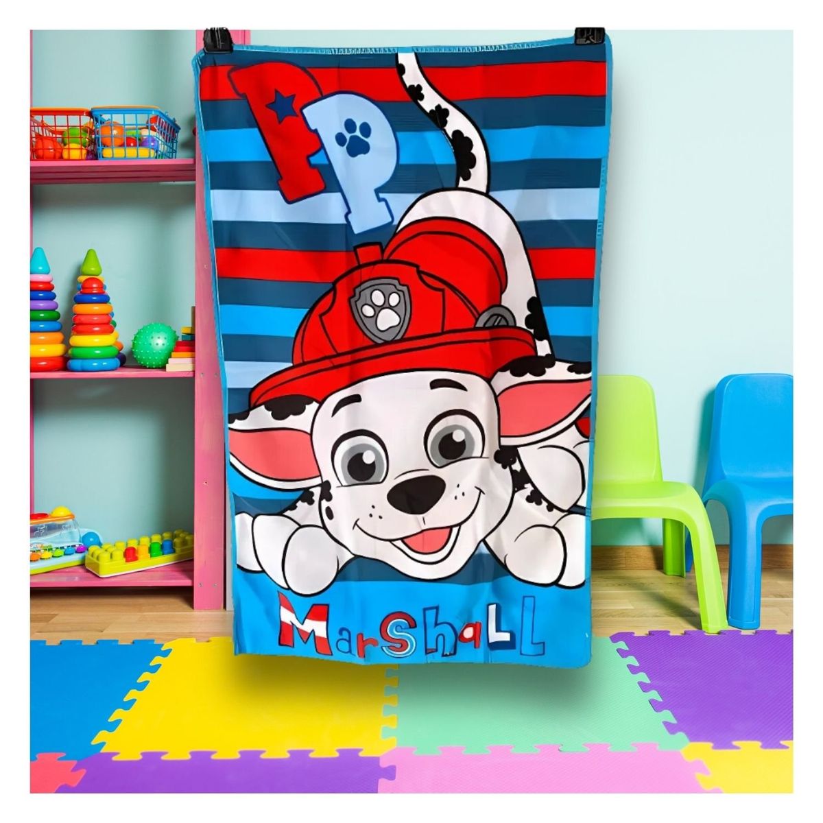 GENERICO - Toalla de 30x50cm Dibujo Animado Perro Dalmata Bombero Multiuso.