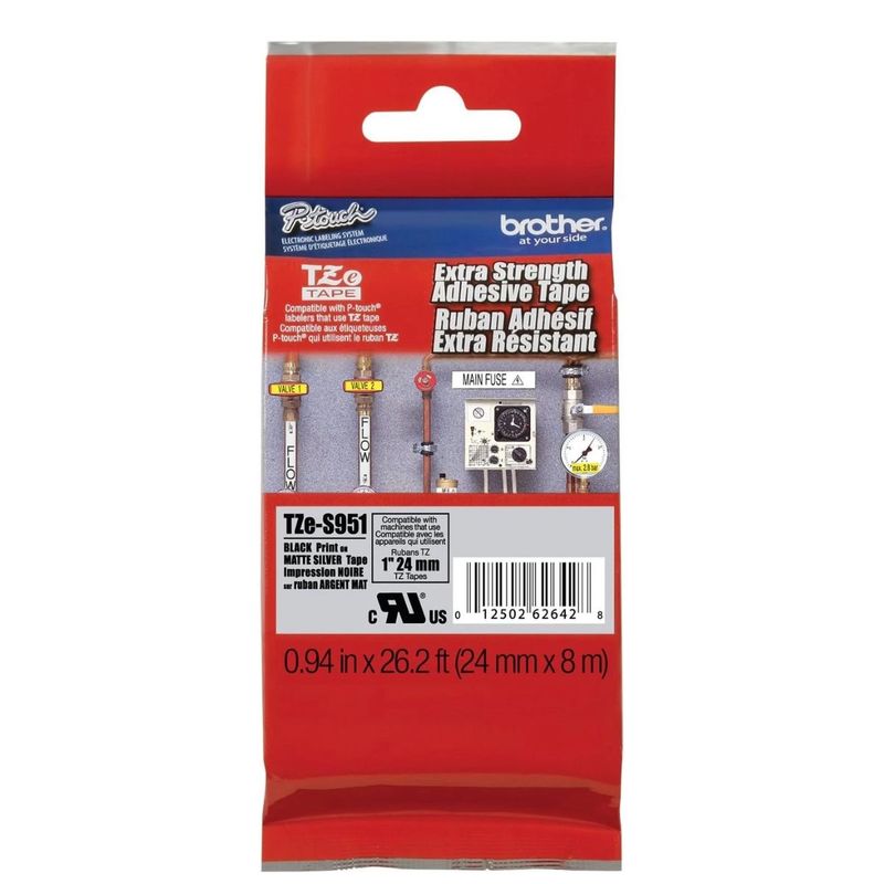 BROTHER - ETIQUETA BROTHER 12 MM PLATEADA- TEXTO NEGRO