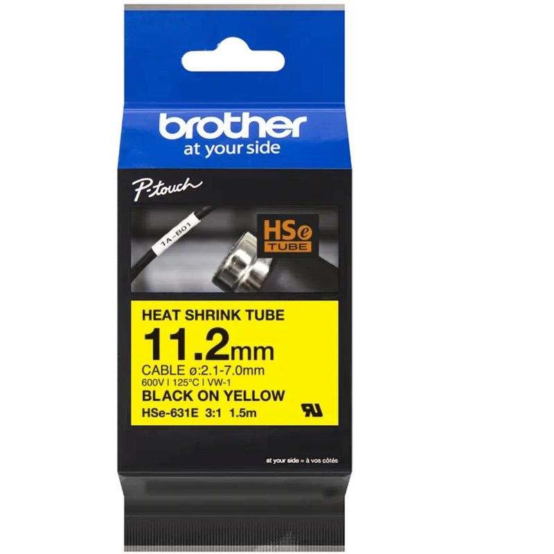 BROTHER - ETIQUETA BROTHER 12MM TUBO NEGRO SOBRE AMA
