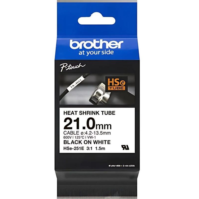 BROTHER - ETIQUETA BROTHER 24MM TUBO NEGRO SOBRE BLA
