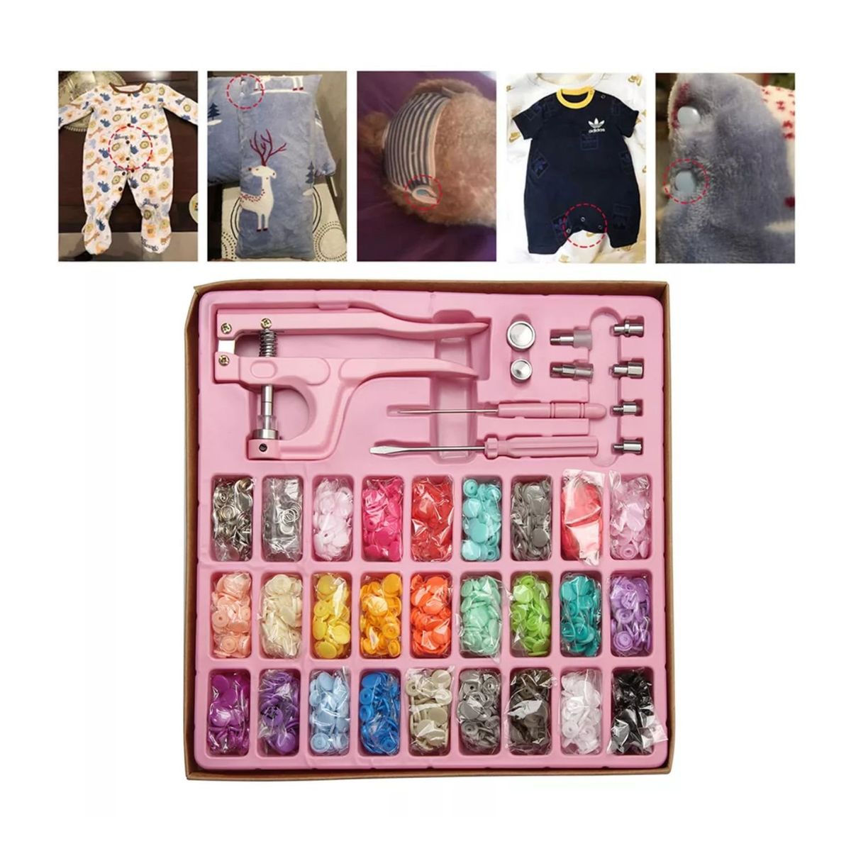 GENERICO - Set Alicate Snap 300 Botones de plasticos Metal a Presion