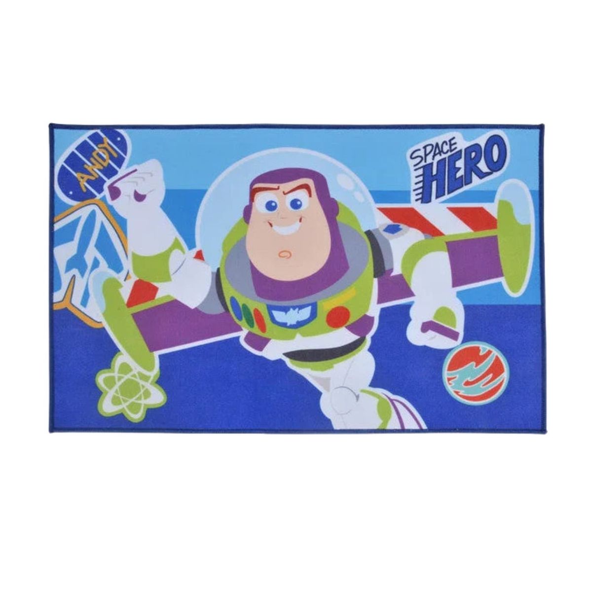 GENERICO - Alfombra Bajada de Cama de 90x56cm Dibujo Animado Heroe Espacial