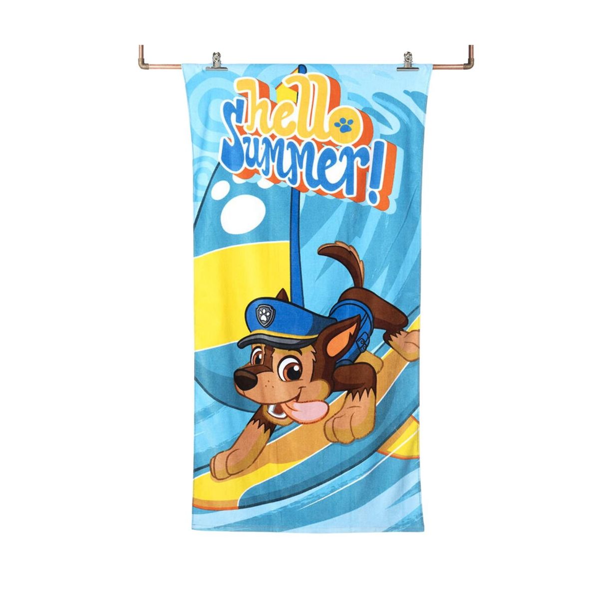 GENERICO - Toalla de 70x140cm Dibujo Animado Perro Policia Surfista