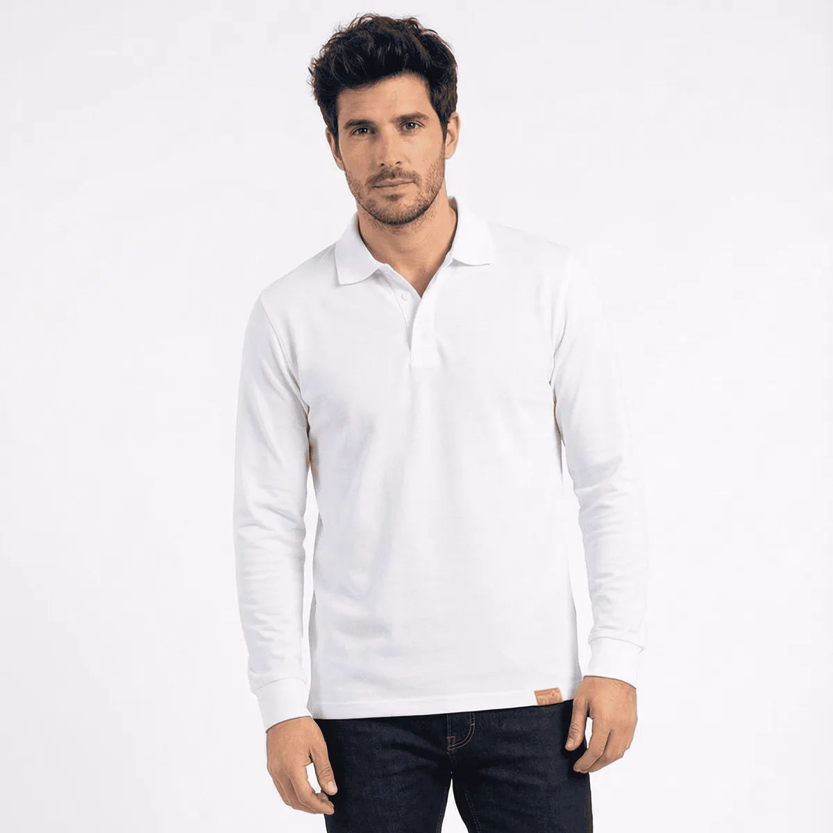 T-WORLD - Polera Hombre Piqué Manga Larga Premium 60-40 Para Bordar