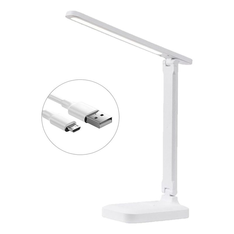 GENERICO - Lámpara De Escritorio Led Recargable Con 3 Colores De Luz