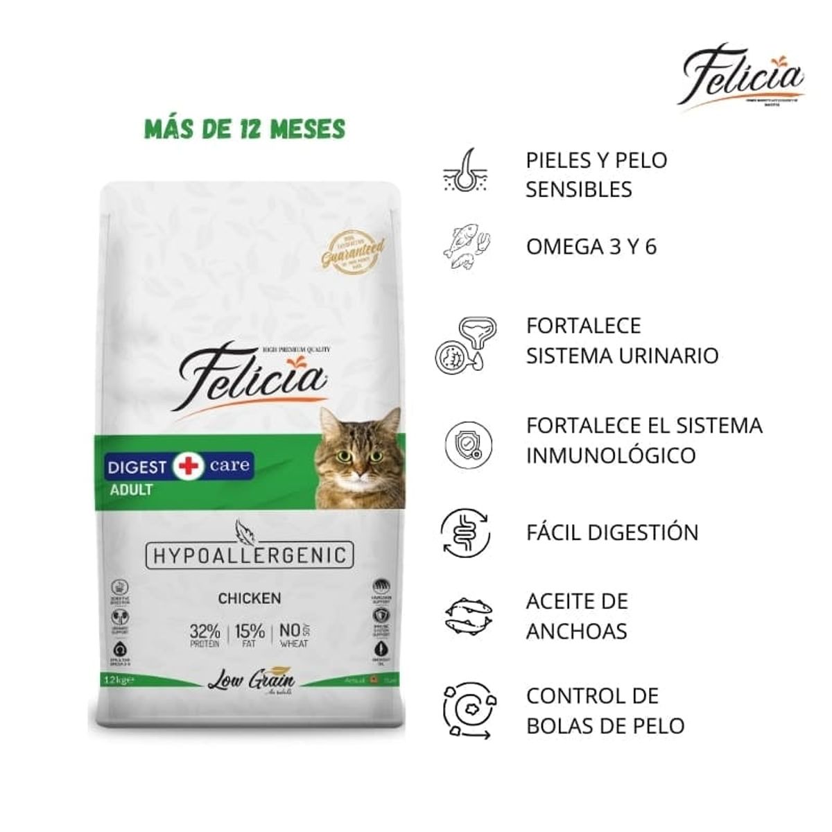 GENERICO - Alimento Gato Felicia Hipoalergénico Pollo - 2 kgs