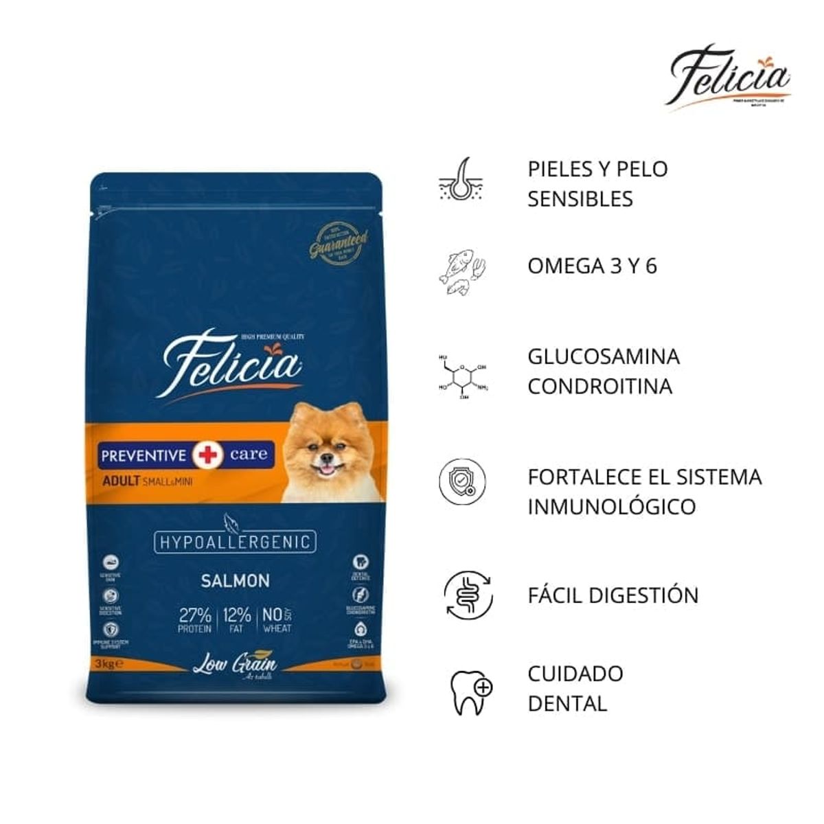 GENERICO - Alimento Perro Felicia Hipoalergénico Salmón - 3 kgs