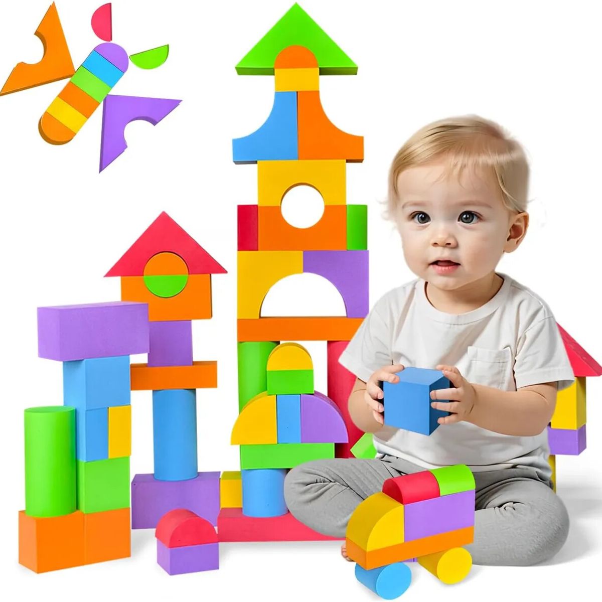 GENERICO - 46 Piezas Bloques De Espuma Para Niños Pequeños De 3 A 6